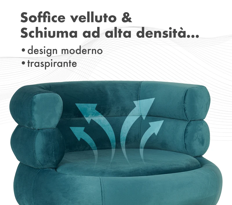 Poltrona Camera da Letto e Salotto in Velluto con Poggiapiedi Contenitore Il Gruppone