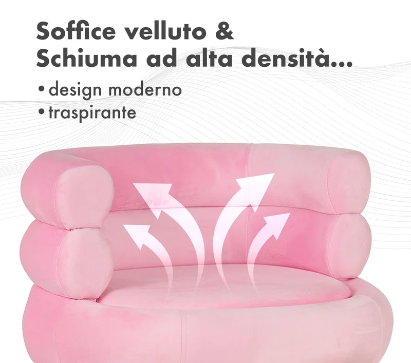Poltrona Camera da Letto e Salotto in Velluto con Poggiapiedi Contenitore Il Gruppone