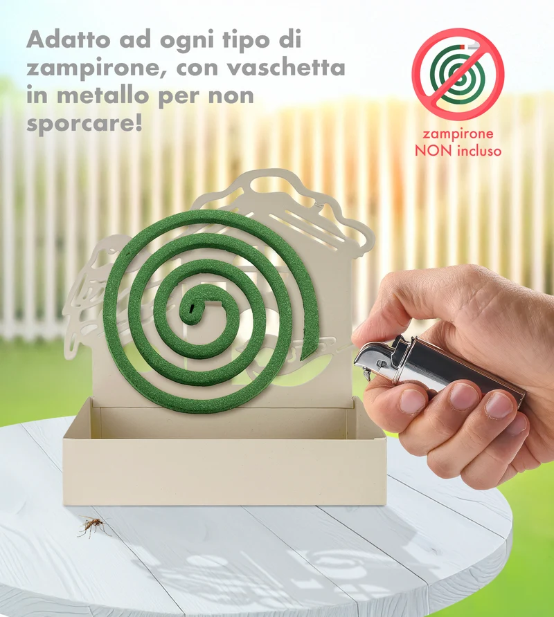 Porta Zampirone In Metallo Da Esterno E Interno Porta Spirale Insetti Zanzare Con Vasca Posacenere Design Moderno Portazampirone Spirale Zanzara
