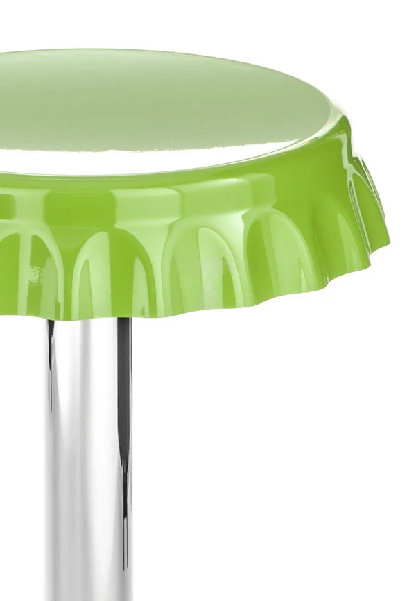 Set da 2 sgabello da bar con seduta a forma di tappo in abs e base in metallo cromato - Vari colori
