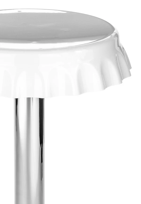 Set da 2 sgabello da bar con seduta a forma di tappo in abs e base in metallo cromato - Vari colori