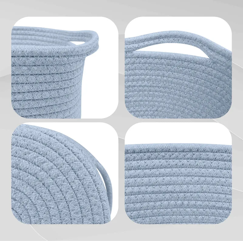 Set 4 Cestini in Corda di Cotone Tinta Unita Design Moderno ed Elegante Il Gruppone