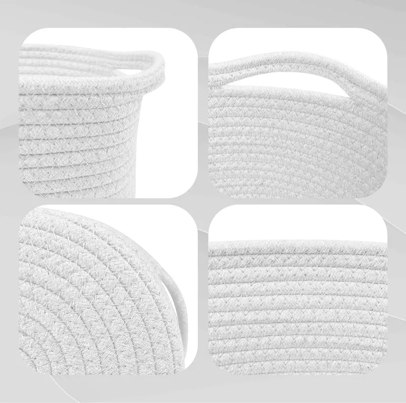 Set 4 Cestini in Corda di Cotone Tinta Unita Design Moderno ed Elegante Il Gruppone