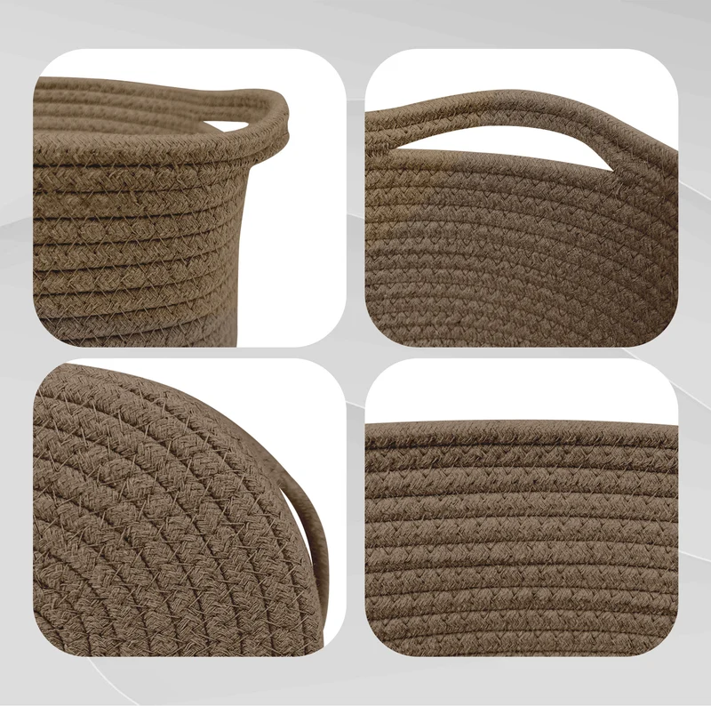 Set 4 Cestini in Corda di Cotone Tinta Unita Design Moderno ed Elegante Il Gruppone