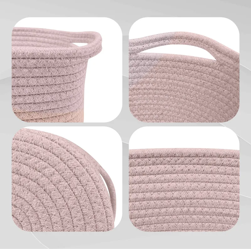 Set 4 Cestini in Corda di Cotone Tinta Unita Design Moderno ed Elegante Il Gruppone