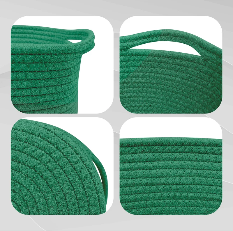 Set 4 Cestini in Corda di Cotone Tinta Unita Design Moderno ed Elegante Il Gruppone