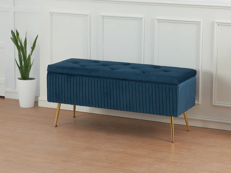Panca Imbottita Divanetto In Velluto Contenitore Pouf Grande XXL Il Gruppone