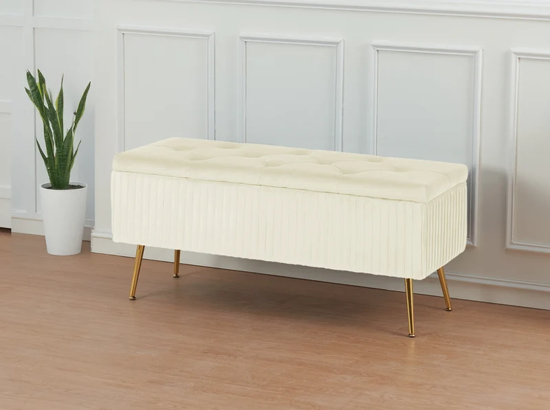 Panca Imbottita Divanetto In Velluto Contenitore Pouf Grande XXL Il Gruppone