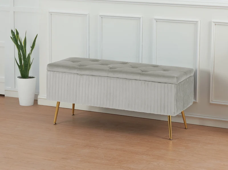 Panca Imbottita Divanetto In Velluto Contenitore Pouf Grande XXL Il Gruppone