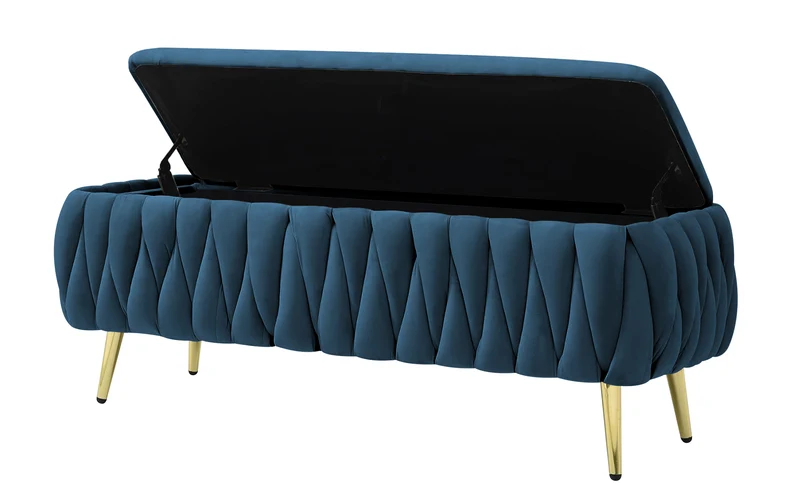 Panca Imbottita Divanetto In Velluto Contenitore Pouf Grande XXL Intrecciato Il Gruppone