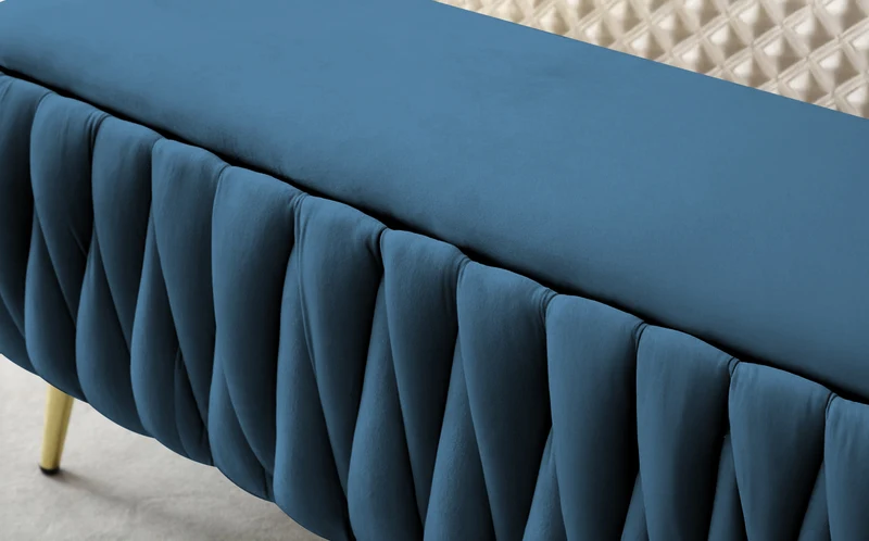 Panca Imbottita Divanetto In Velluto Contenitore Pouf Grande XXL Intrecciato Il Gruppone