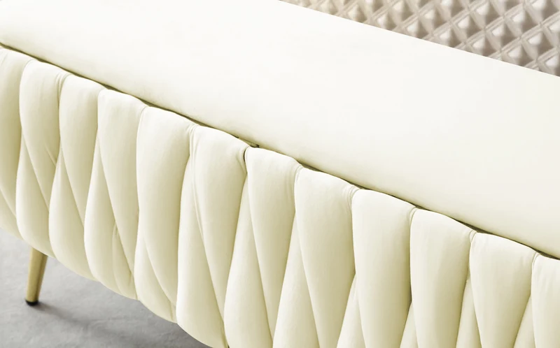 Panca Imbottita Divanetto In Velluto Contenitore Pouf Grande XXL Intrecciato Il Gruppone