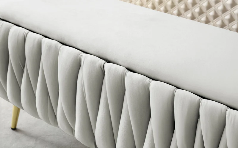 Panca Imbottita Divanetto In Velluto Contenitore Pouf Grande XXL Intrecciato Il Gruppone