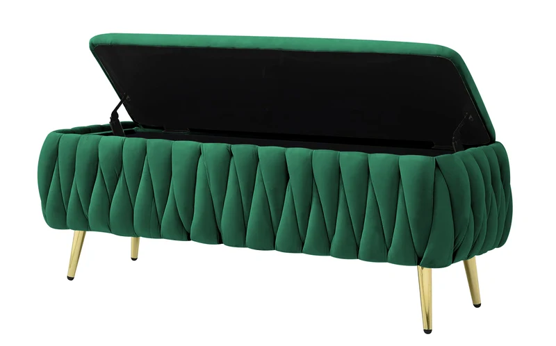 Panca Imbottita Divanetto In Velluto Contenitore Pouf Grande XXL Intrecciato Il Gruppone