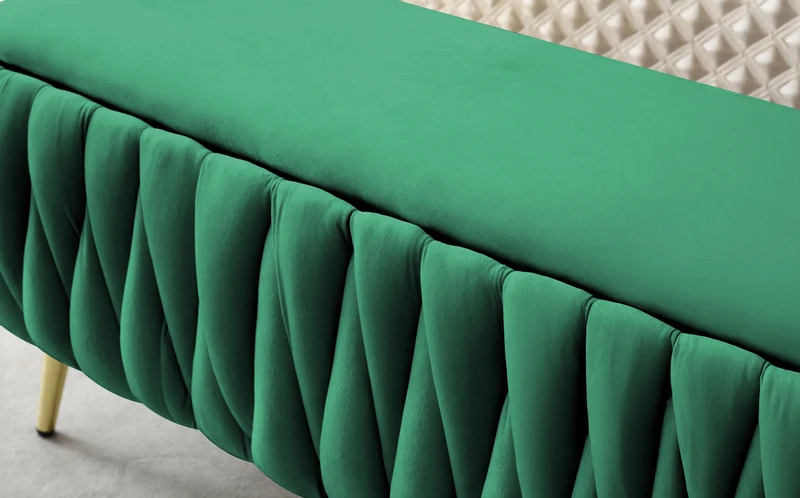 Panca Imbottita Divanetto In Velluto Contenitore Pouf Grande XXL Intrecciato Il Gruppone