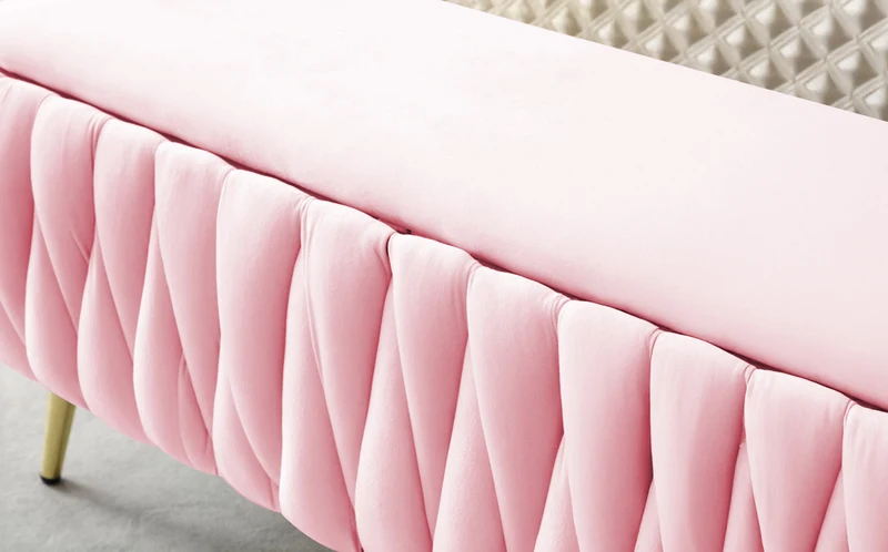 Panca Imbottita Divanetto In Velluto Contenitore Pouf Grande XXL Intrecciato Il Gruppone