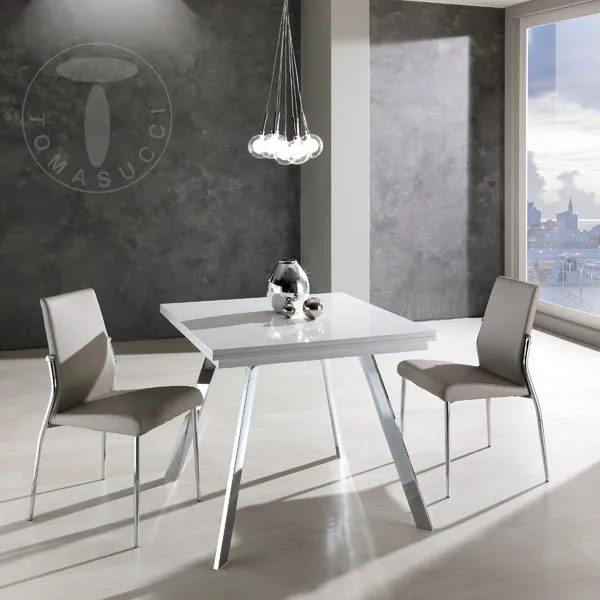 Tavolo di design mdf bianco allungabile a libro per soggiorno