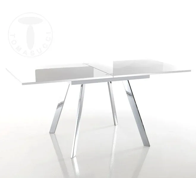 Tavolo di design mdf bianco allungabile a libro per soggiorno