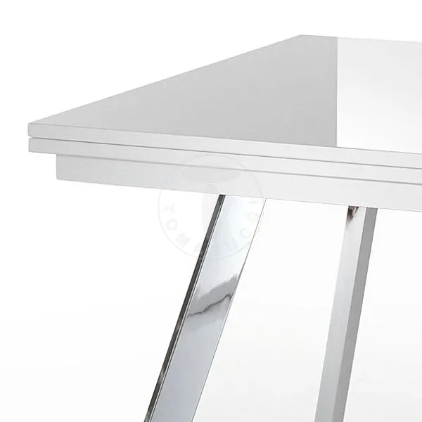 Tavolo di design mdf bianco allungabile a libro per soggiorno