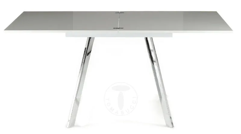 Tavolo di design mdf bianco allungabile a libro per soggiorno