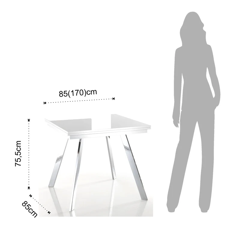Tavolo di design mdf bianco allungabile a libro per soggiorno