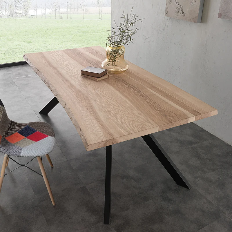 Tavolo da pranzo fisso Bio Metal in legno e metallo design moderno - varie misure