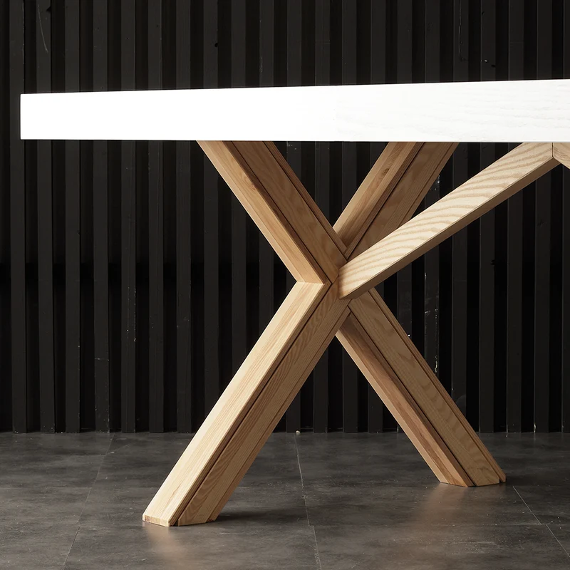 Leonardo - Tavolo bicolore design moderno in legno allungabile cm 180/360x90x75h