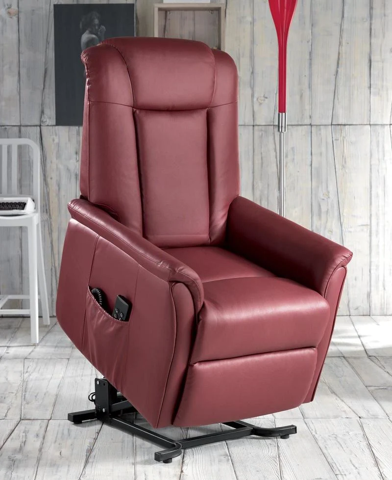 Poltrona relax design da salotto elevatore reclinatore pediera elettrici similpelle - vari colori