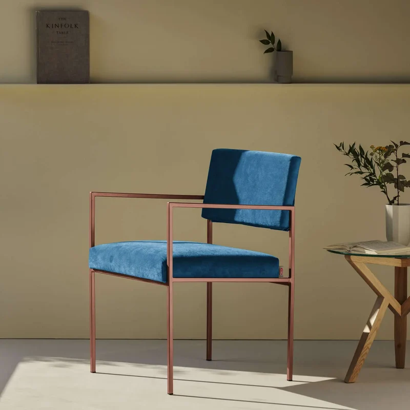 Cube Stuhl 55 mit Armlehnen - Velvet Line