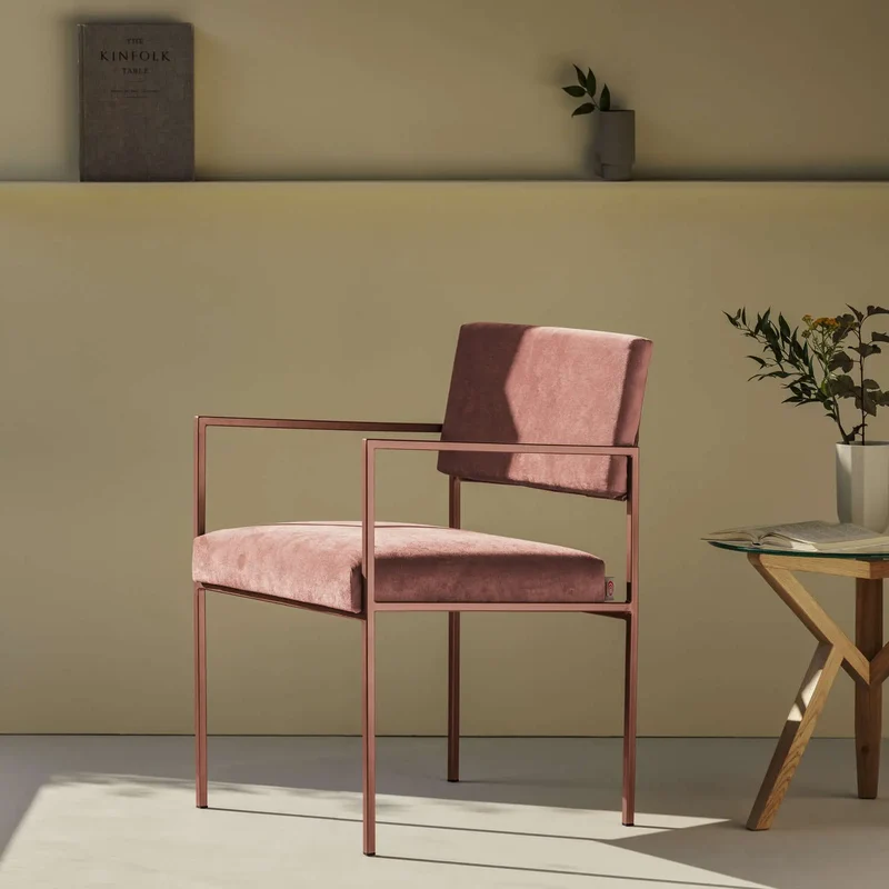 Cube Stuhl 55 mit Armlehnen - Velvet Line