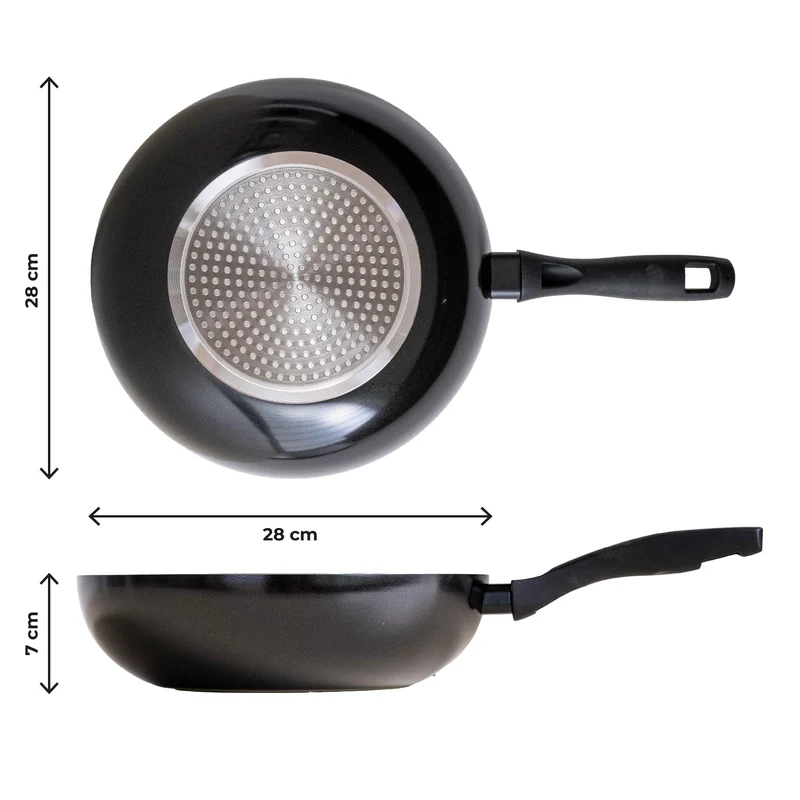 Wok Padella Alluminio 28cm Induzione Antiaderente Il Gruppone