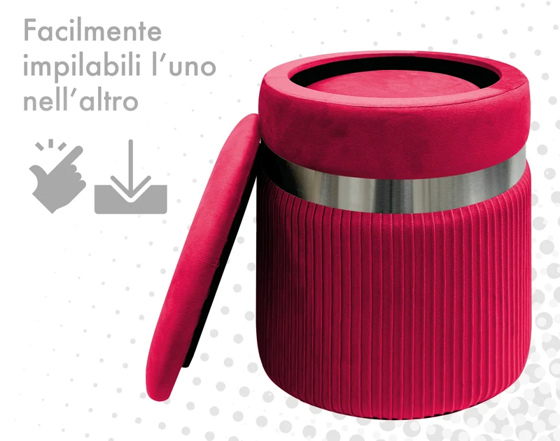 Set Di 2 Pouf Contenitori In Velluto Design Moderno Poggiapiedi Il Gruppone