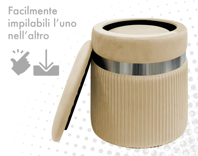 Set Di 2 Pouf Contenitori In Velluto Design Moderno Poggiapiedi Il Gruppone