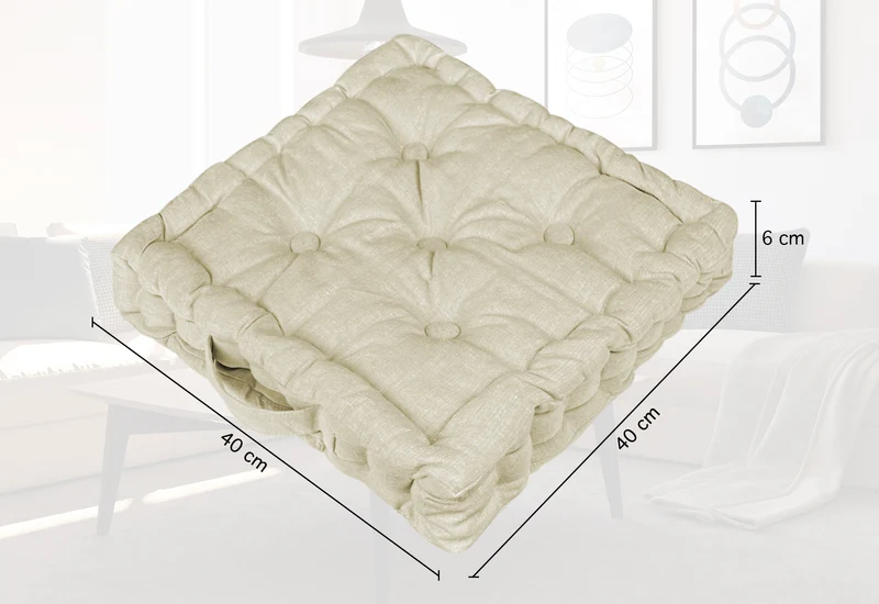 6 Pezzi Cuscini Sedia Quadrati Alti Mattonella Trapuntati Cuscino Da Pavimento Con Maniglia 40x40 Cm Altezza 6 Cm Cuscino Spesso Cucina Interno Esterno Coprisedia