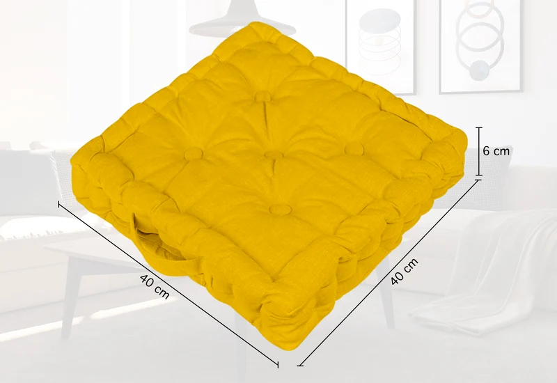 6 Pezzi Cuscini Sedia Quadrati Alti Mattonella Trapuntati Cuscino Da Pavimento Con Maniglia 40x40 Cm Altezza 6 Cm Cuscino Spesso Cucina Interno Esterno Coprisedia