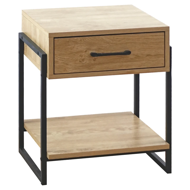 Comodino In Legno Metallo Con Cassetto Con Maniglia E Scomparto Il Gruppone