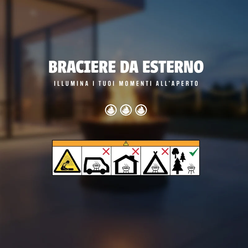 Braciere da Esterno a Legna in Ferro Verniciato a Polvere il Gruppone