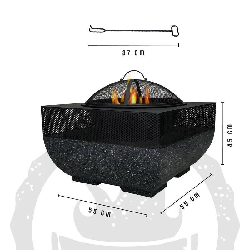 Braciere BBQ 2 in 1 da Esterno – Scalda e Cucina con Griglia Inclusa in Acciaio Il Gruppone