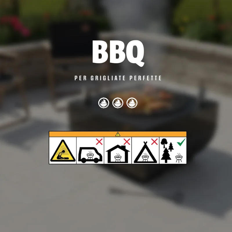 Braciere BBQ 2 in 1 da Esterno – Scalda e Cucina con Griglia Inclusa in Acciaio Il Gruppone