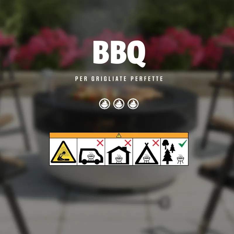 Braciere BBQ 2in1 con Griglia Inclusa MGO + Ferro Verniciato a Polvere Il Gruppone