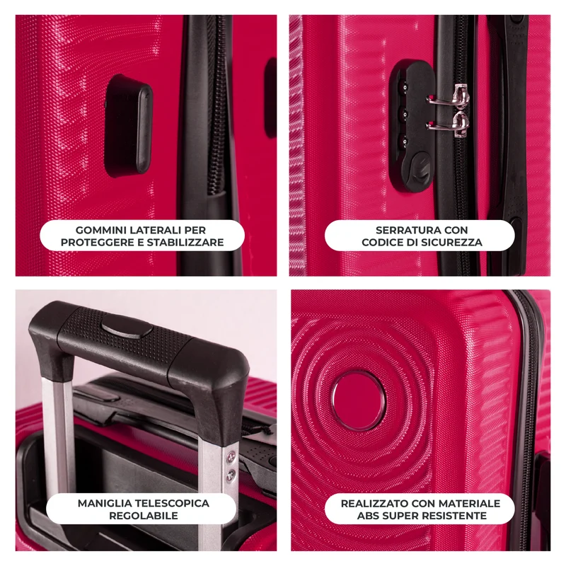 Trolley Bagaglio Mano Rigido Ultraleggero In Abs Con 4 Ruote Il Gruppone
