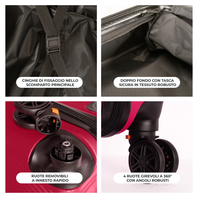 Trolley Bagaglio Mano Rigido Ultraleggero In Abs Con 4 Ruote Il Gruppone