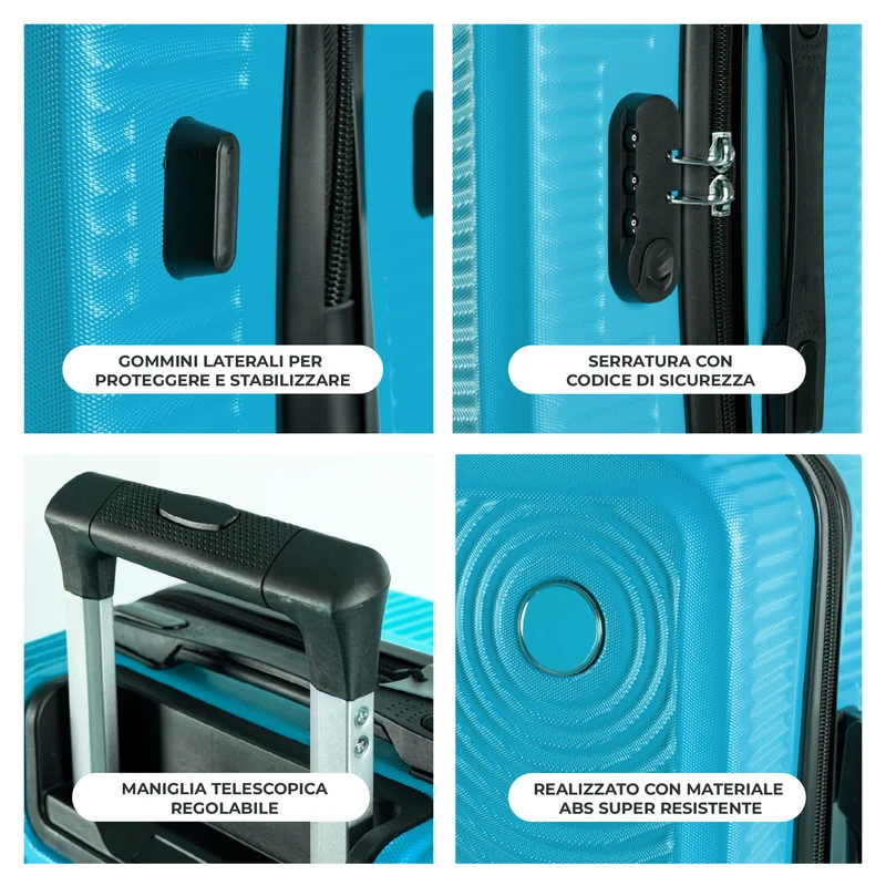 Trolley Bagaglio Mano Rigido Ultraleggero In Abs Con 4 Ruote Il Gruppone