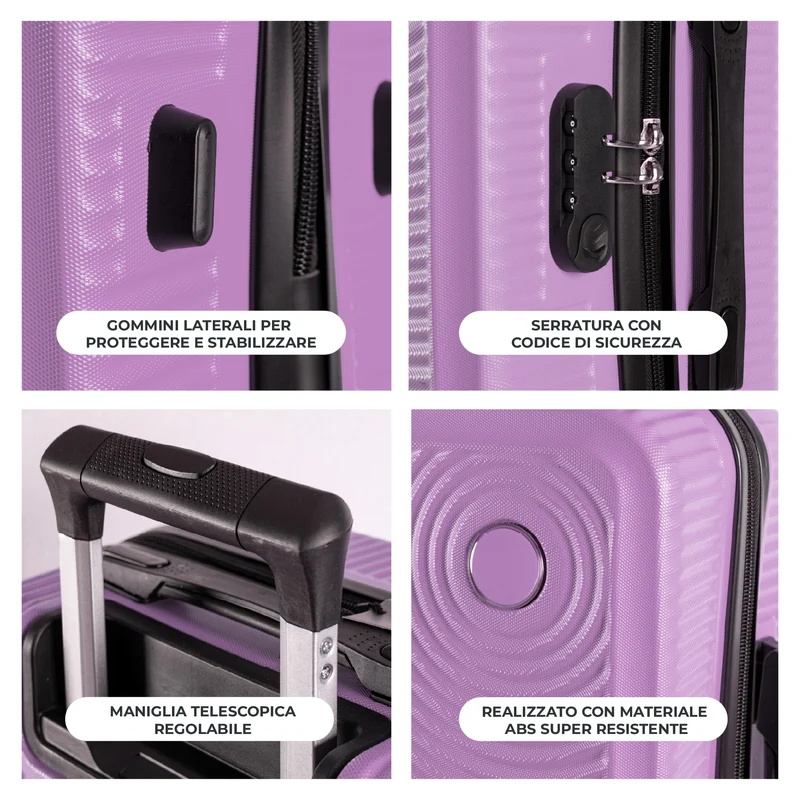 Trolley Bagaglio Mano Rigido Ultraleggero In Abs Con 4 Ruote Il Gruppone