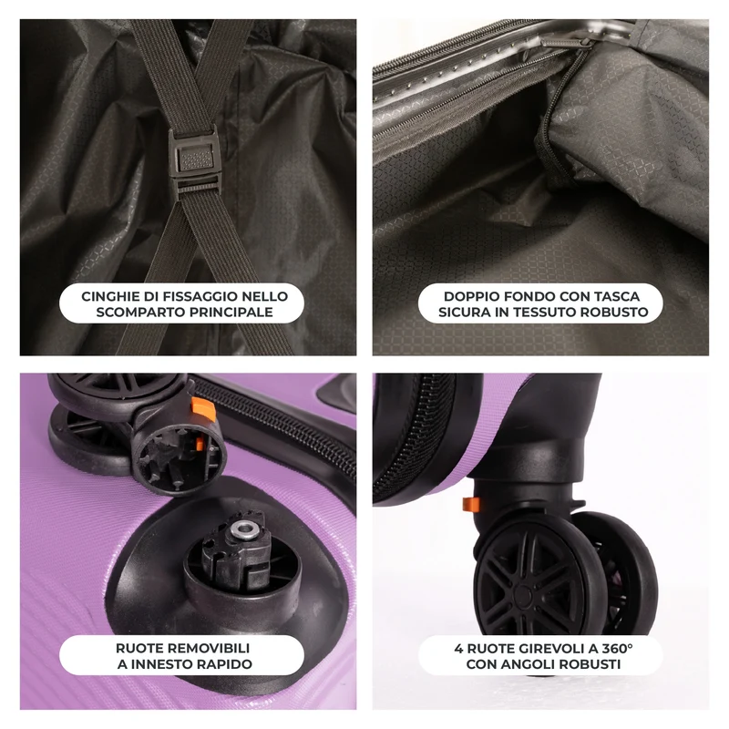 Trolley Bagaglio Mano Rigido Ultraleggero In Abs Con 4 Ruote Il Gruppone