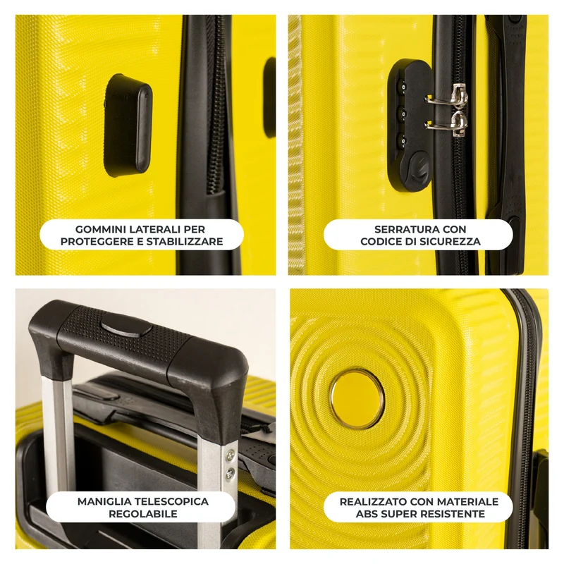Trolley Bagaglio Mano Rigido Ultraleggero In Abs Con 4 Ruote Il Gruppone