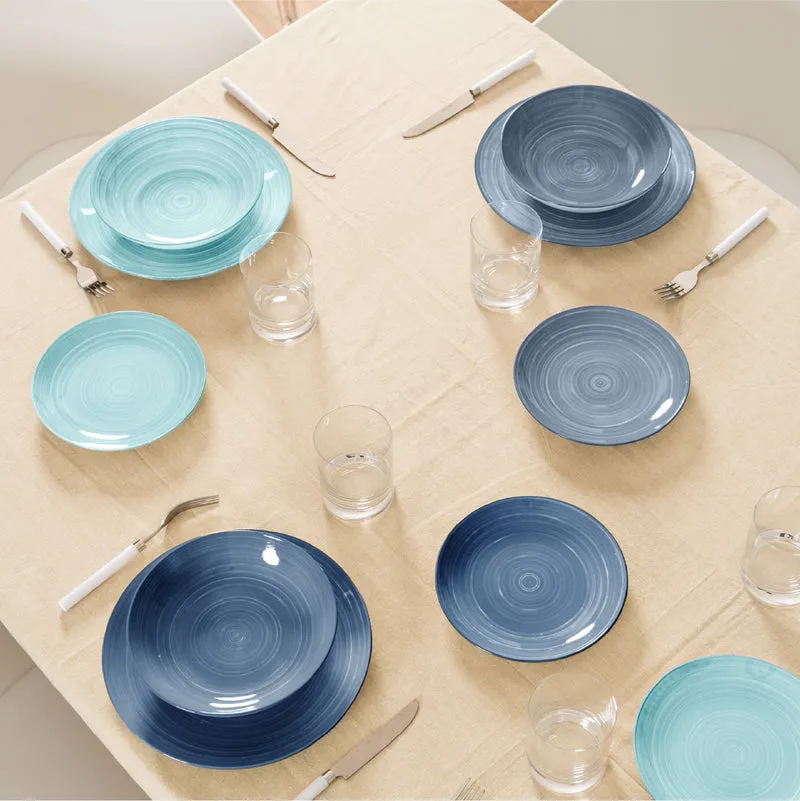 Set 18 Piatti in Porcellana Colorati Servizio Tavola Moderno in 3 Modelli Il Gruppone