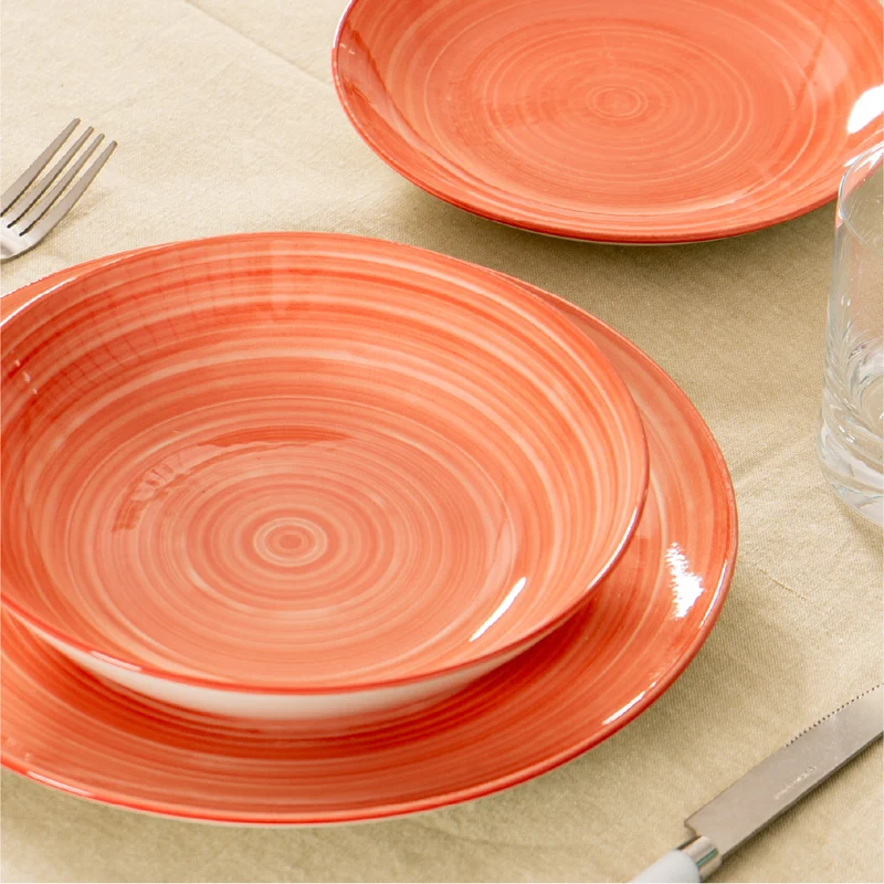 Set 18 Piatti in Porcellana Colorati Servizio Tavola Moderno in 3 Modelli Il Gruppone