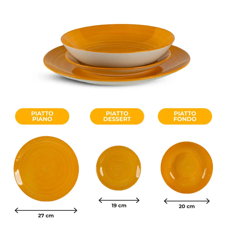 Set 18 Piatti in Porcellana Colorati Servizio Tavola Moderno in 3 Modelli Il Gruppone