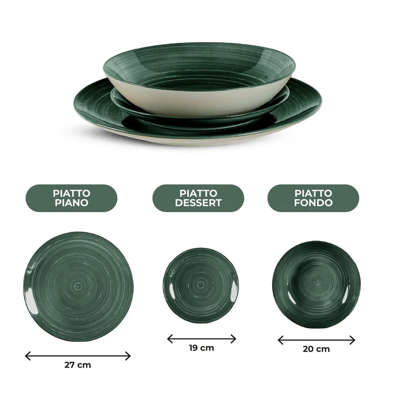 Set 18 Piatti in Porcellana Colorati Servizio Tavola Moderno in 3 Modelli Il Gruppone